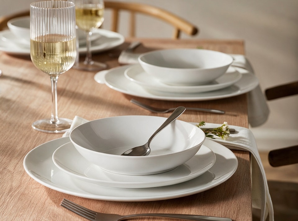 image 1 of Waterside 18pc White Porcelain Round Dinner Set