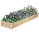 image 1 of Living and Home Solid Wood Raised Garden Bed with 2 Compartments | Brown | 243cm W x 61cm D x 25cm H