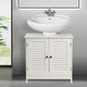 image 2 of Living and Home Under Sink Bathroom Cabinet with 2 Shutter Doors White
