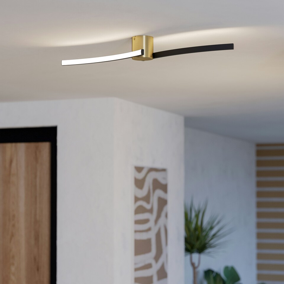 image 1 of EGLO Aieta Black Minimalist Ceiling Light