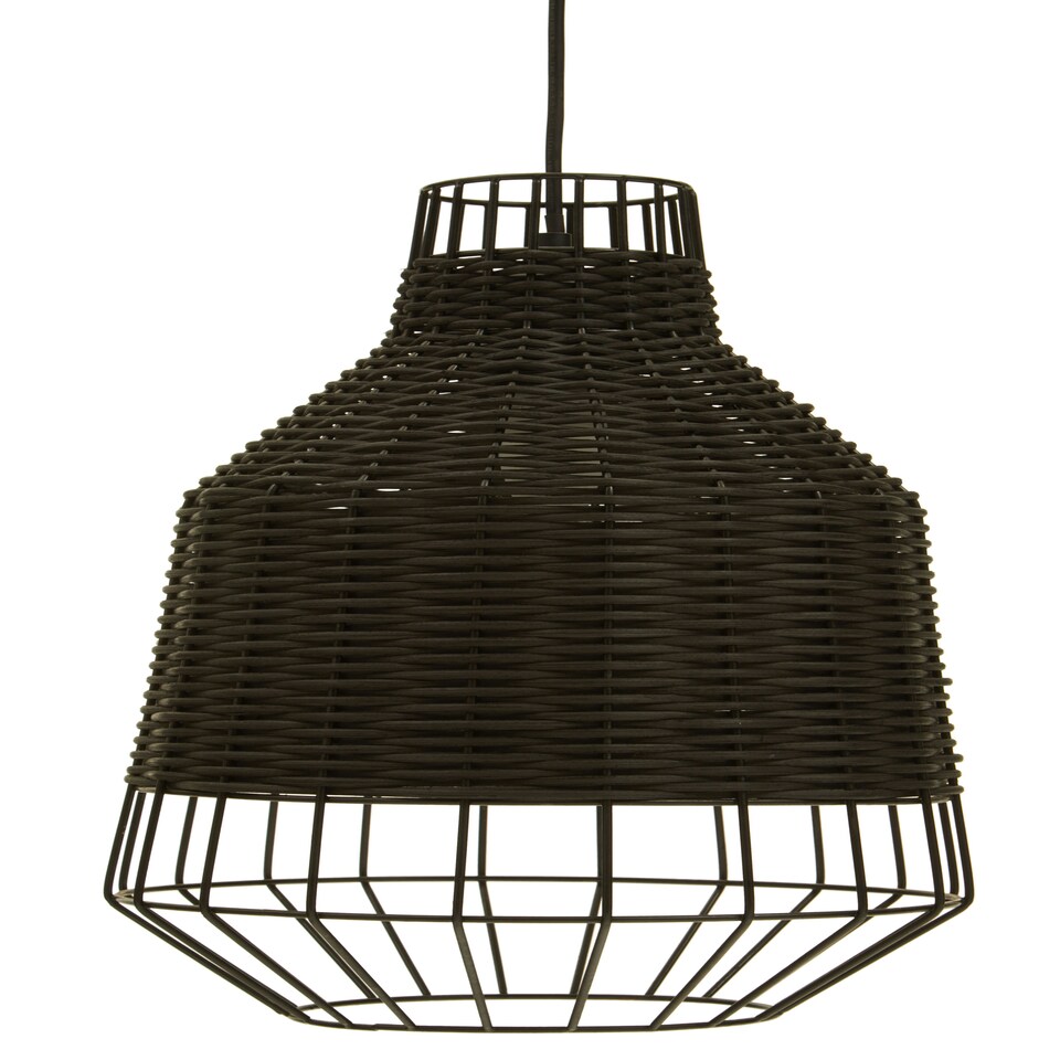 image 1 of Interiors by Premier Black Rattan Pendant Lamp, Eco-friendly Hanging Rattan Pendant Light, Durable Hanging Rattan Ceiling Lamp