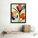 image 2 of Spring Flowers Floral Bouquet Bold Boho Coral Mustard Framed Wall Art Print