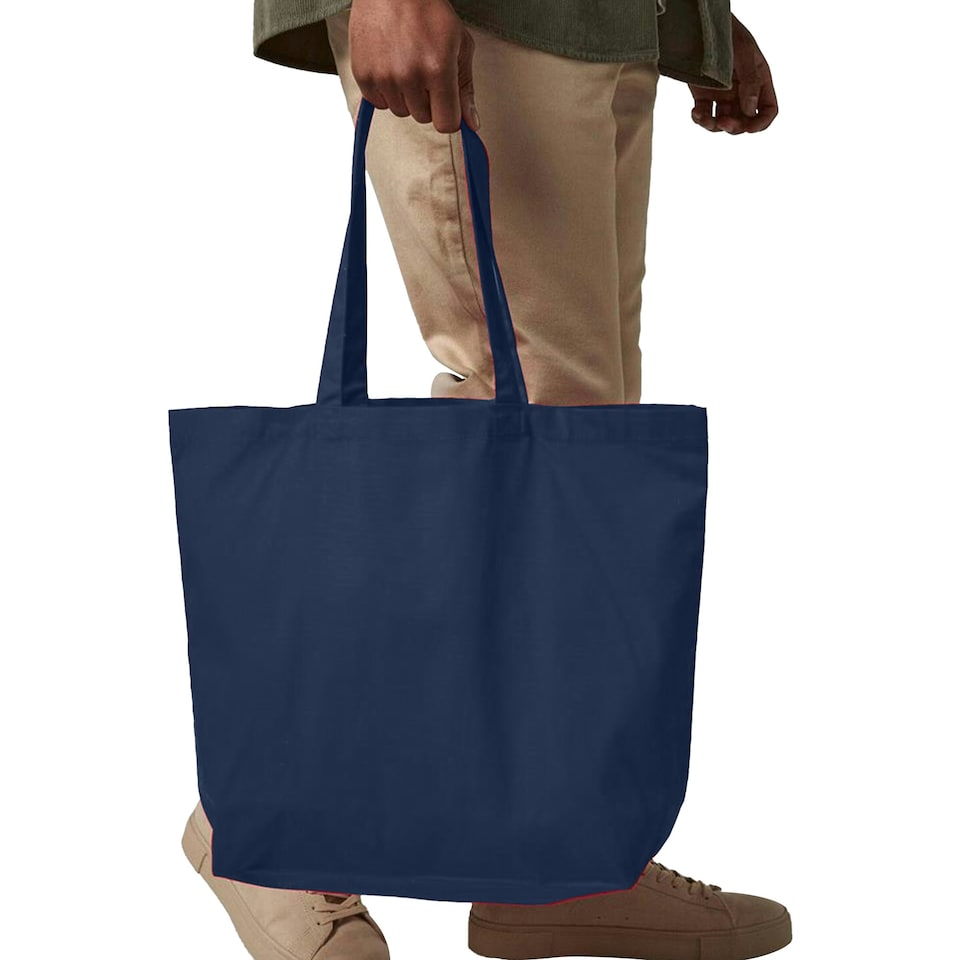 image 1 of Westford Mill Premium Cotton Maxi Tote Bag (Pack of 2) - French Navy - One Size Blue