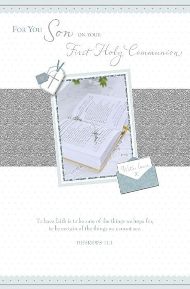 image 1 of Son First Holy Communion Nice Verse Traditional  Greeting Card