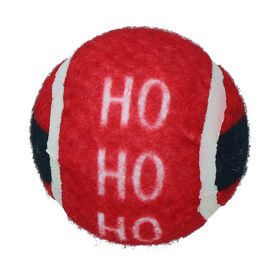 image 1 of 6PK Dog Red Festive Christmas Gift Themed Tennis Balls Ball Mad Xmas Gift