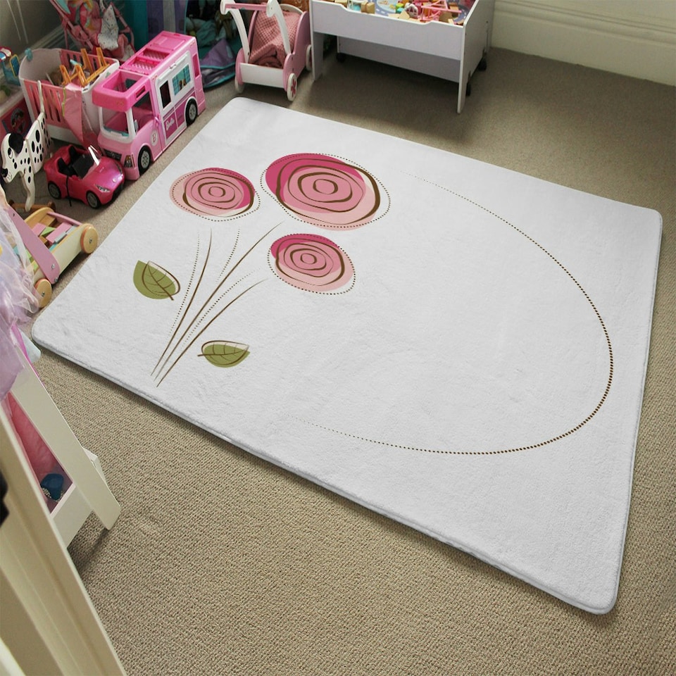 image 1 of Rose Drawing (Rug) Pink | Small: 60x110cm