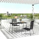image 2 of Outsunny Garden Table for 6 Person with Slat Top, Steel Frame, Black Black | 150L x 80W x 74Hcm