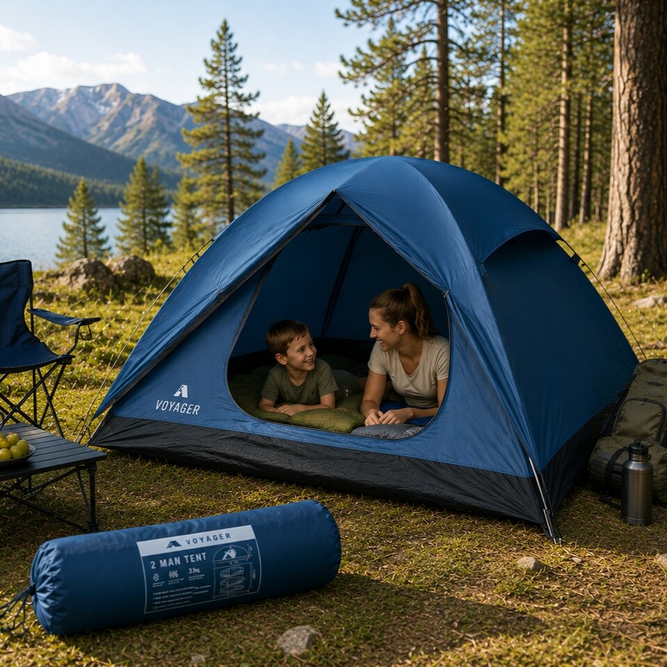 image 1 of Voyager 2 Man Dome Tent with Taped Seams and Breathable Mesh Inner