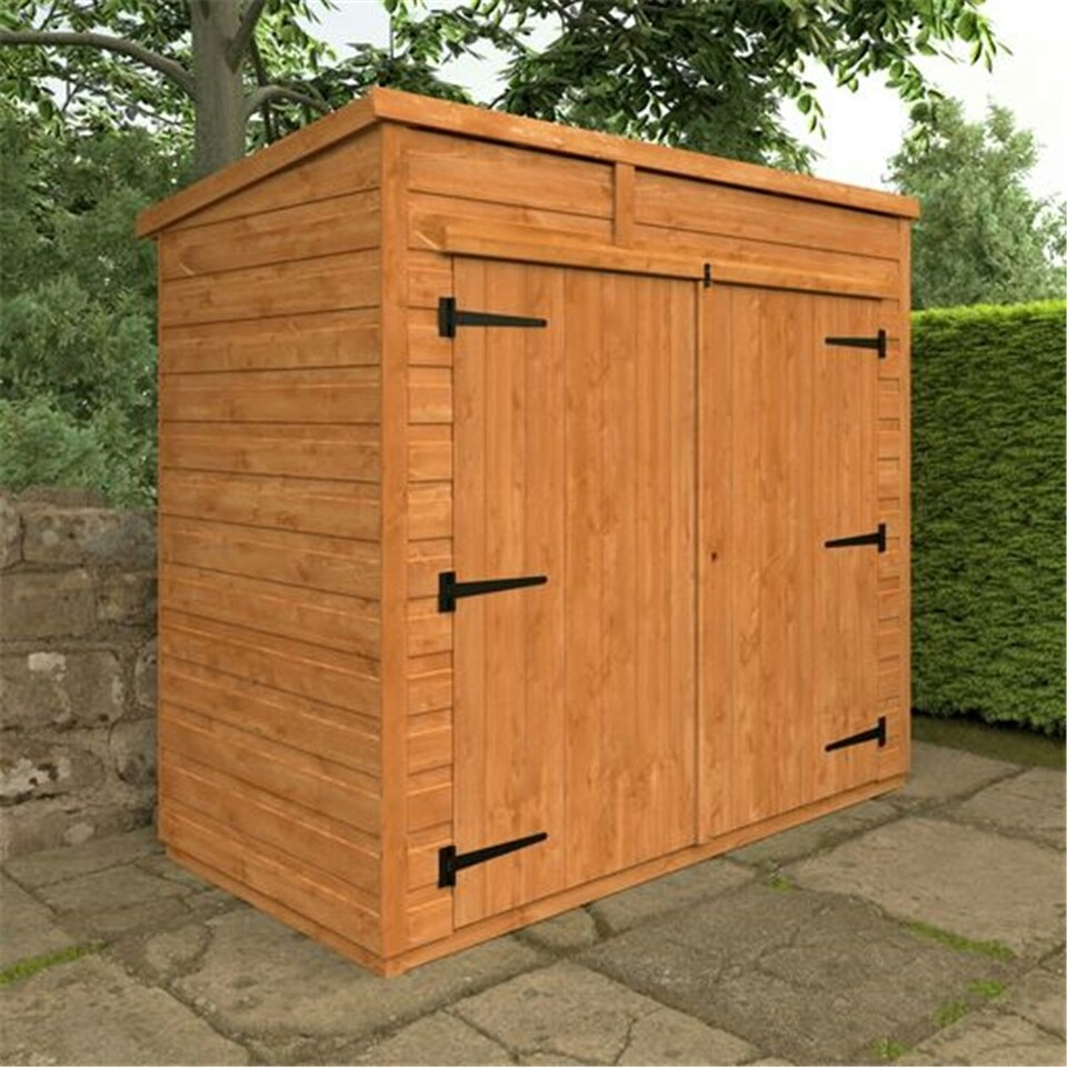 image 1 of 6 x 3 (1.83m x 0.9m) Wooden Tongue and Groove PENT Bike Shed (12mm Tongue and Groove Floor and PENT Roof) (6ft x 3ft) (6x3)