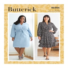 Butterick 6806 Paper Sewing Pattern – Women’s Dress, Size B5 (8–10–12–14–16), Easy