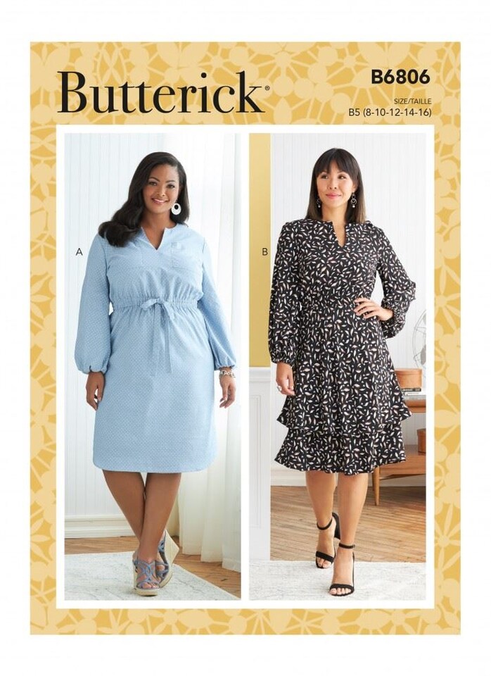 image 1 of Butterick 6806 Paper Sewing Pattern – Women’s Dress, Size B5 (8–10–12–14–16), Easy