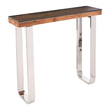 Interiors by Premier Natural U Shaped Base Console Table Brown