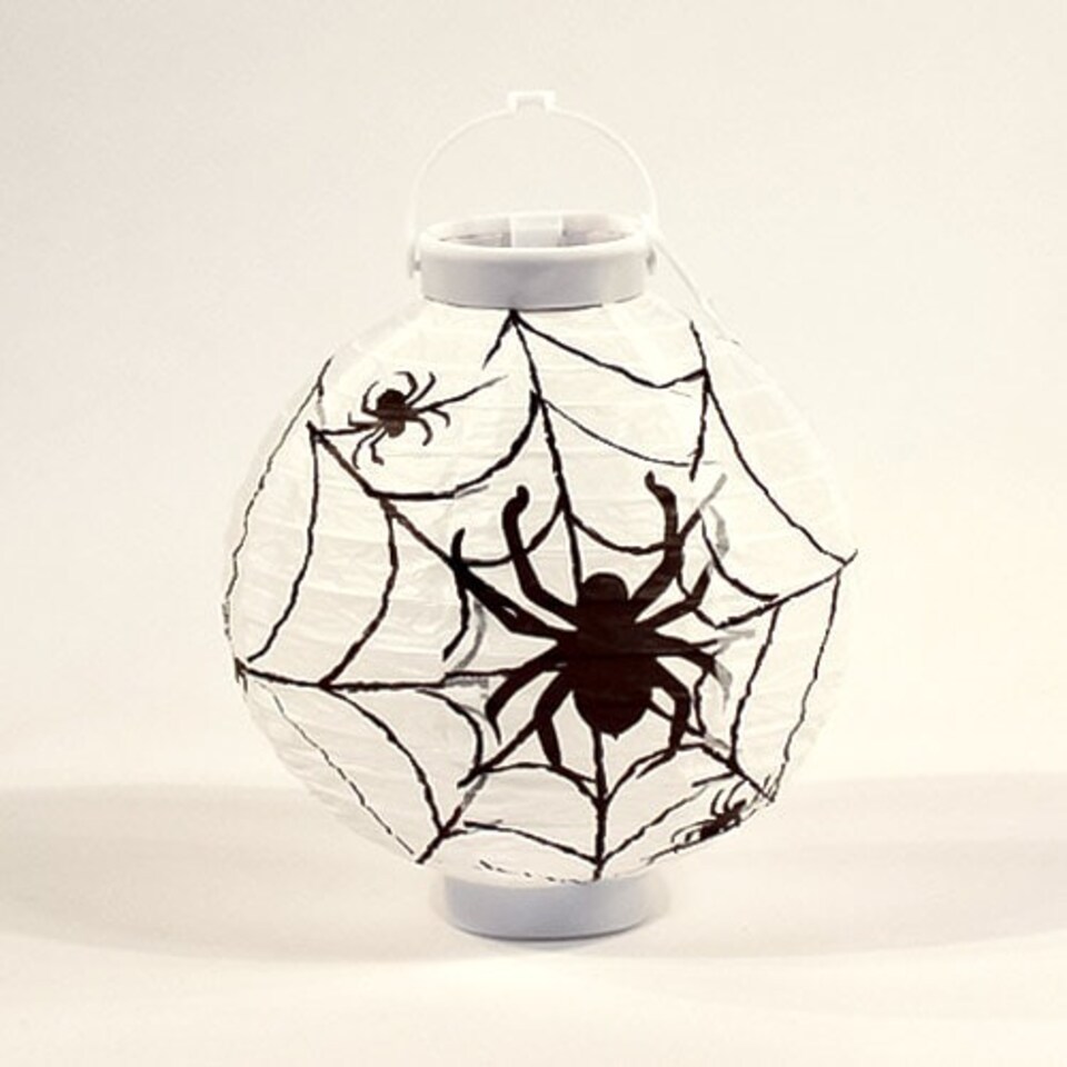 Halloween Spider Light Up Indoor Lantern 22cm