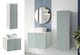 image 2 of Bathroom Wall Units Furniture Set Green 60cm Vanity Countertop Sink Tallboy Cara