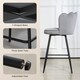 image 5 of HOMCOM Set of 2 Barstools with Petal Backrest for Kitchen Island Grey Grey