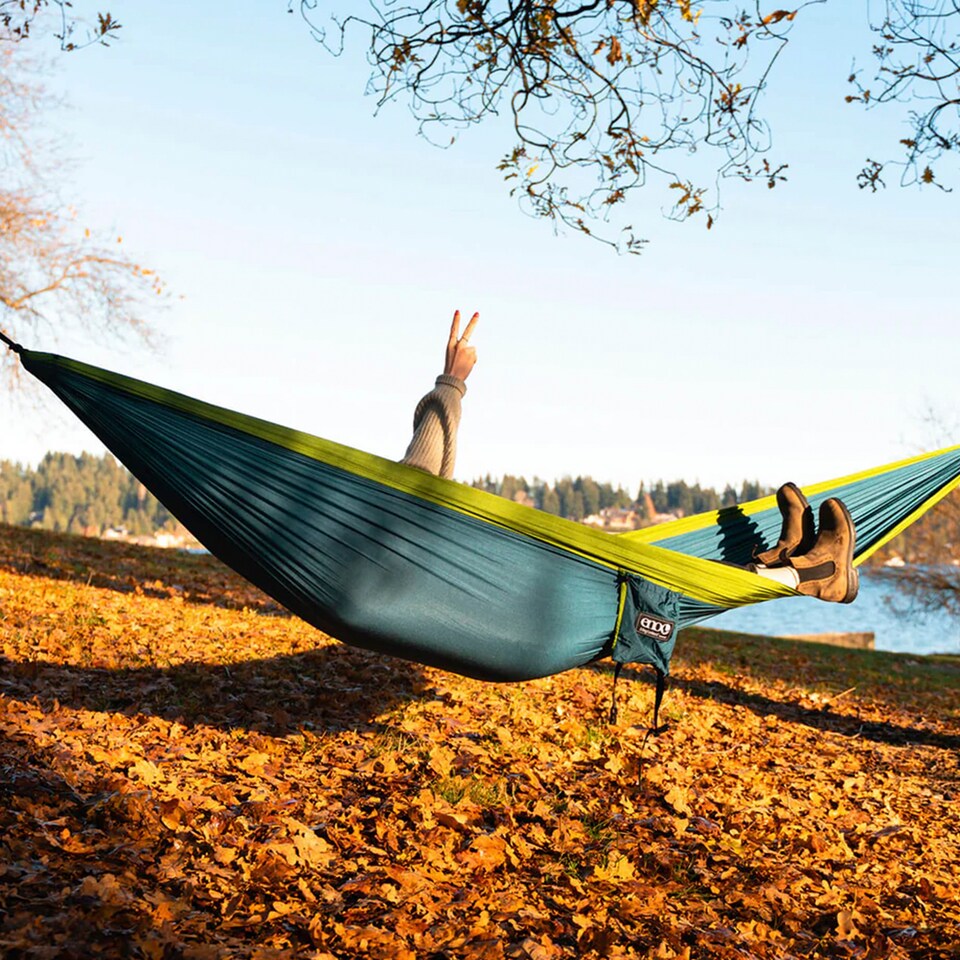 image 1 of SingleNest Hammock - Lightweight Durable Portable Camping Hammock | Blue | Blue