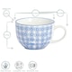 image 3 of Nicola Spring Hand-Printed Cappuccino Cups - 250ml - Navy - Pack of 6