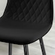 image 2 of Furniturebox Corona 2x Black Faux Leather Black Legs Bar Chair