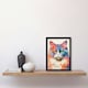 image 2 of Ragdoll Cat Screen Risograph Spot Block Black Framed Wall Art Print A4