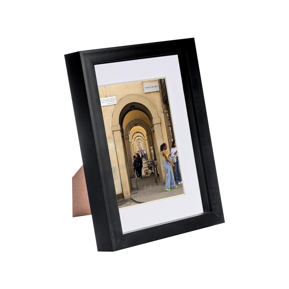 image 1 of Nicola Spring A5 (6 x 8") Photo Frame - Black/White Mount - 3D Photo Frame Picture Frame Box Portrait Display Case (23.5 x 17cm)