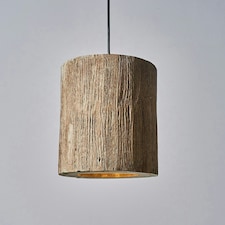 ValueLights Natural Rustic Wooden Tree Log Cylinder Ceiling Light Shade | Brown