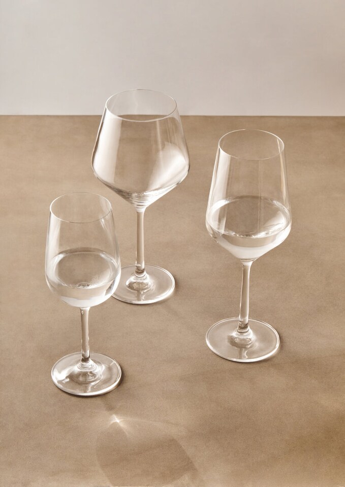 image 1 of Ada Set Of 2 Crystal Burgundy Glasses