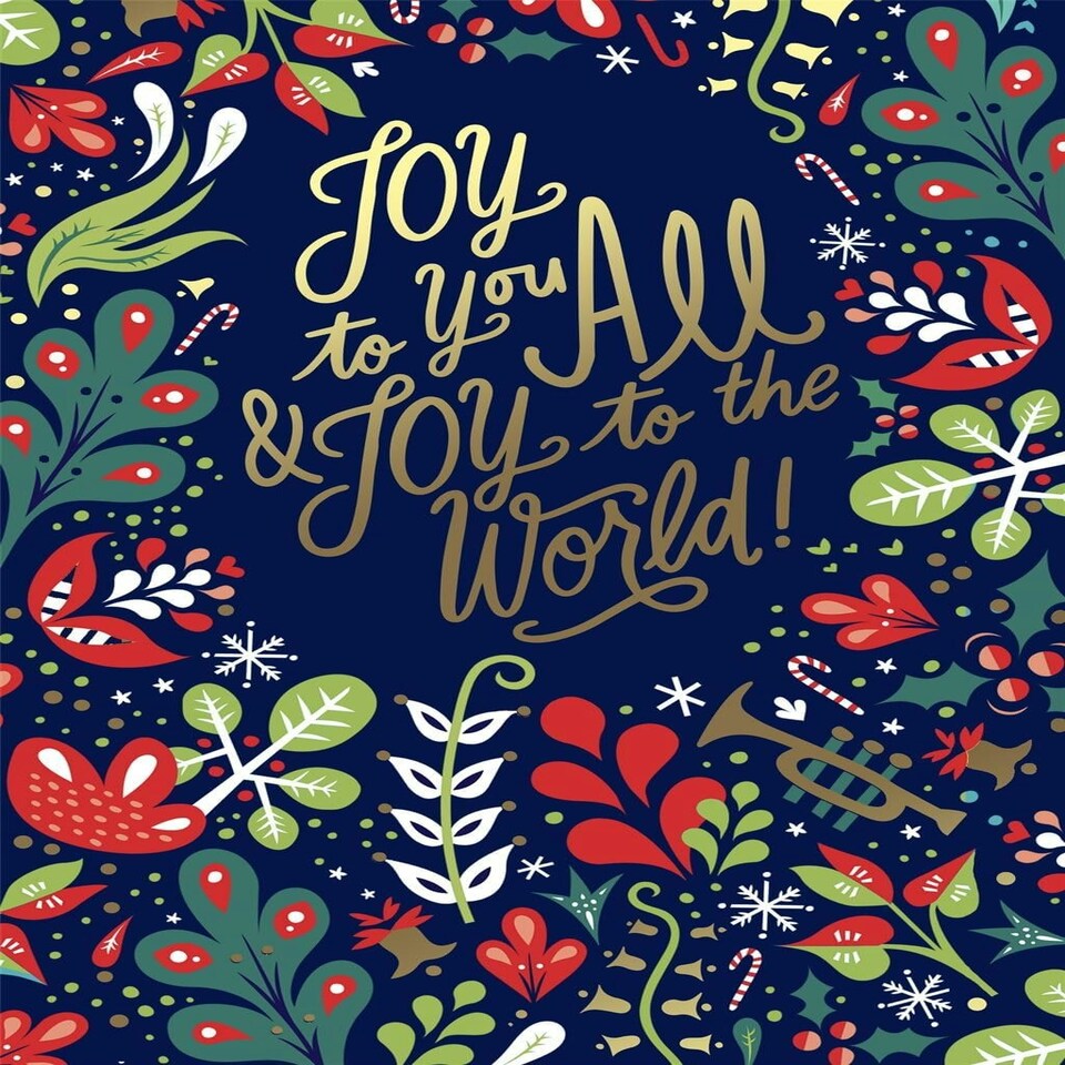 image 1 of Festive Floral Design To All Chiristmas Card