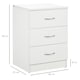 image 7 of HOMCOM Modern 3 Drawers Side Table, Bedside Table with Wood Effect, White
