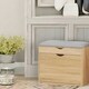 image 3 of Shoe Storage Bench With Cushioned Seat and Hidden Storage Natural Brown Brown