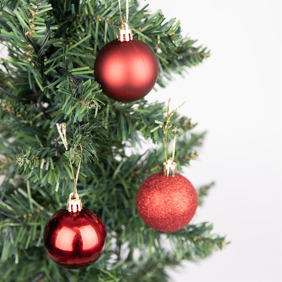 image 1 of Christmas Tree Decorations Baubles dark red 6cm-6pcs -pvc