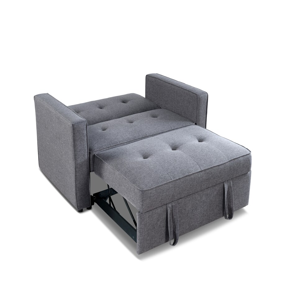 Troy Grey Fabric 2 Seater Sofa Bed