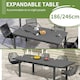 image 3 of Outsunny Extending Garden Table Outdoor for 6-8 People,Aluminium Frame