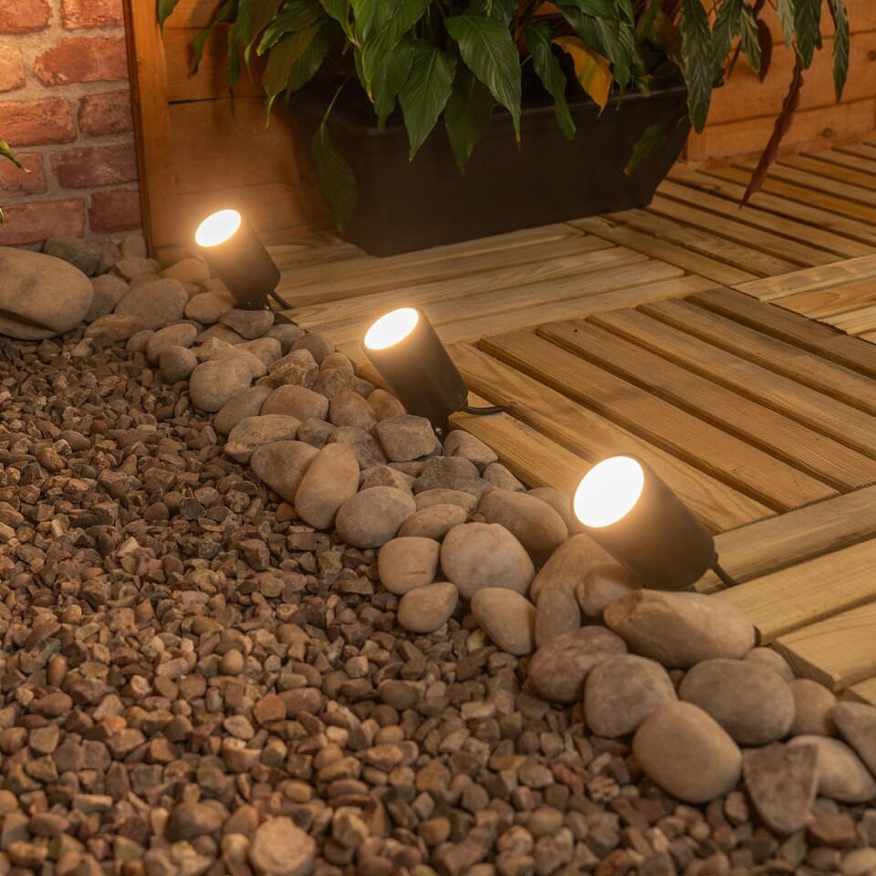 image 1 of ValueLights Pack of 3 Smart RGB Outdoor Ground Light IP65