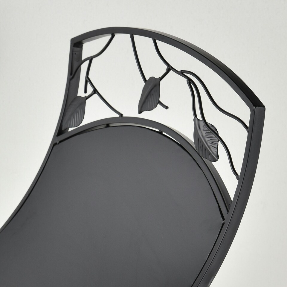 image 1 of Outsunny Iron Folding Arced Firewood Log Holder Leaf Scroll Panel Indoor Outdoor