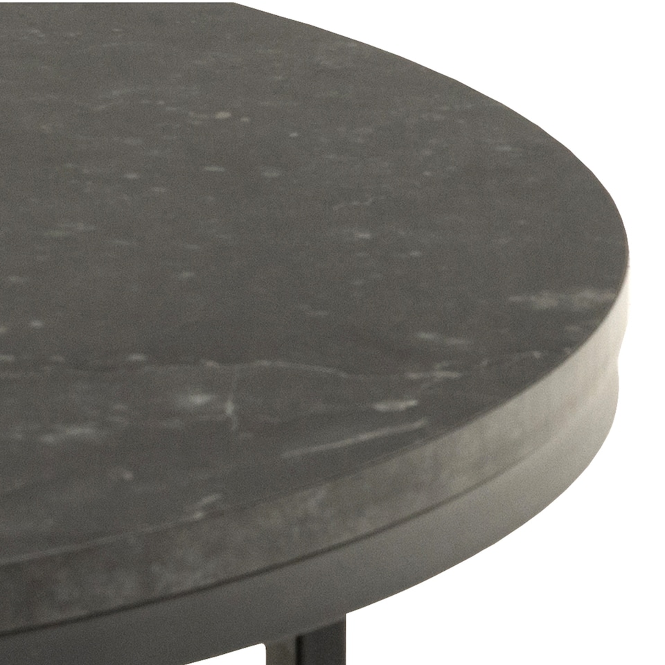 image 1 of Spiro Coffee Table with Black Marble Melamine Top & Black Legs