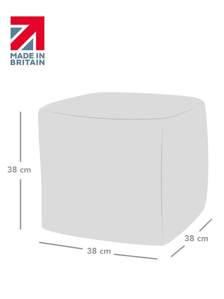 image 1 of rucomfy Indoor Jumbo Cord Bean Bag Footstool - Cube Pouffe