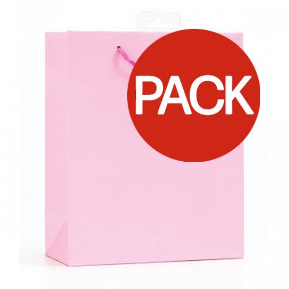 image 1 of Simon Elvin Finishing Touch Single Colour Large Gift Bag (Pack Of 6) - Pink - One Size