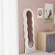 image 8 of HOMCOM Irregular Wavy Mirror Full Length, 160  50cm Free Standing, Leaning or Wall Mirror with Velvet Wrapped Frame and Arched Top for Living Room, Bedroom, White and Pink