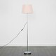 image 1 of ValueLights Charlie Chrome Floor Lamp Pink Taper Shade & Bulb 