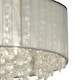 image 3 of 3Lt Ceiling Flush - Wrapped Chiffon Shade & Glass Drops