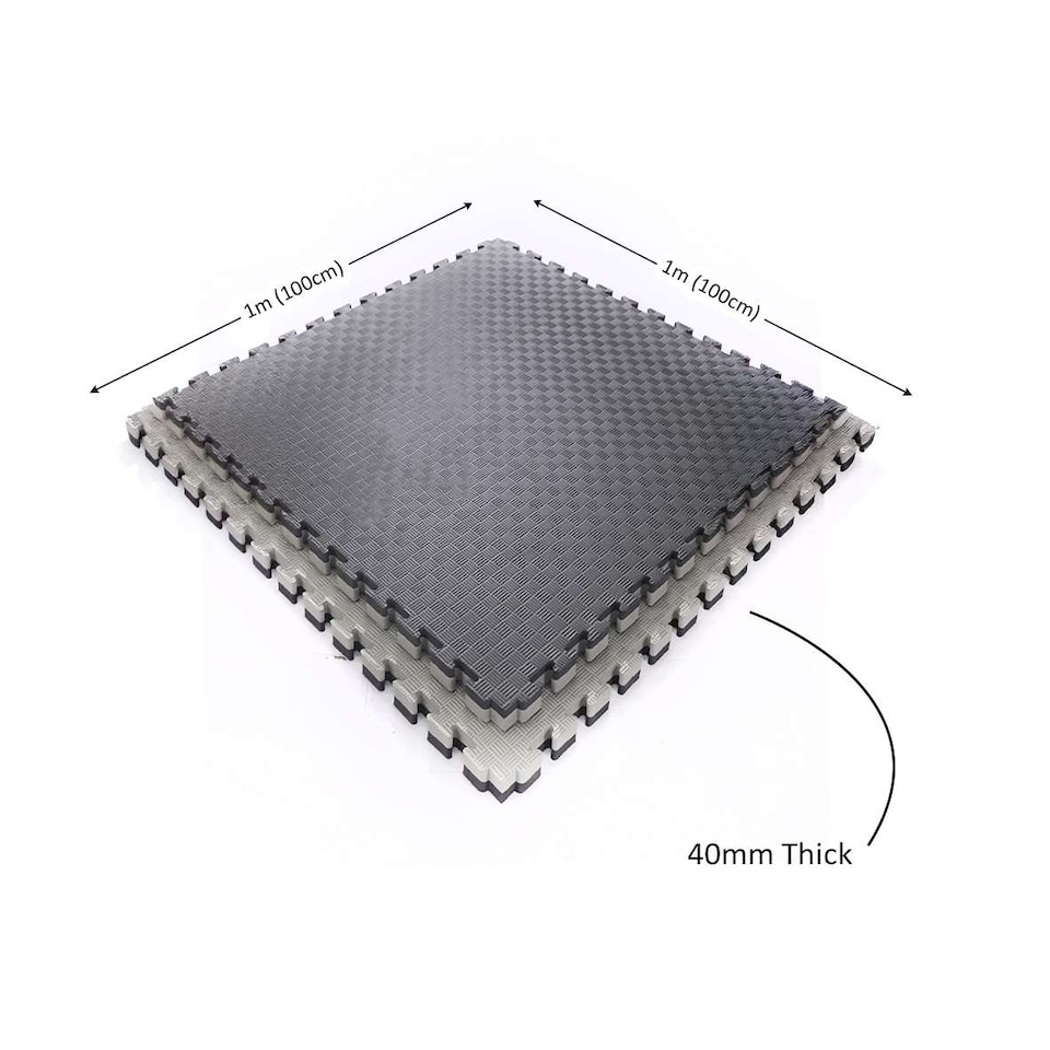 image 1 of 40mm Premium Reversible EVA Tatami Foam Mats | Black | Pack of 24