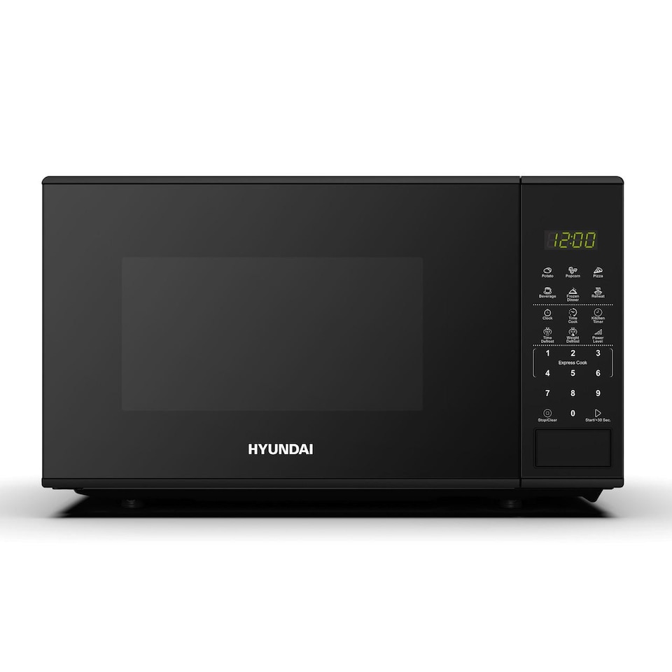 image 1 of Hyundai 800W 20L Black Microwave, Stainless Steel, 11 Power Levels, Auto Defrost, 6 Auto Cook and Defrost Modes HYMW80020