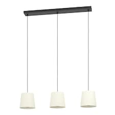 EGLO Febres White Fabric and Steel Shade Traditional 3-Light Pendant