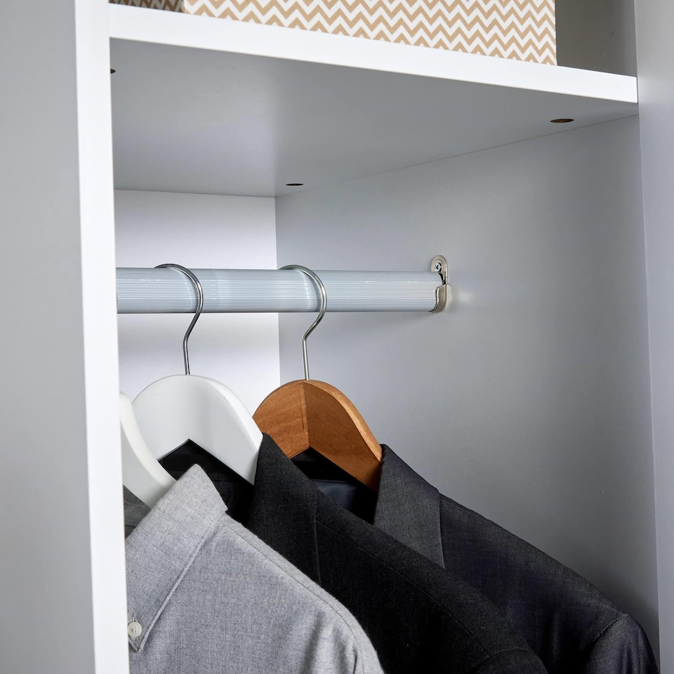 image 1 of Phoenix Wardrobe 1 Door Space Saving Bedroom Home Furniture Clothing Storage Unit | White