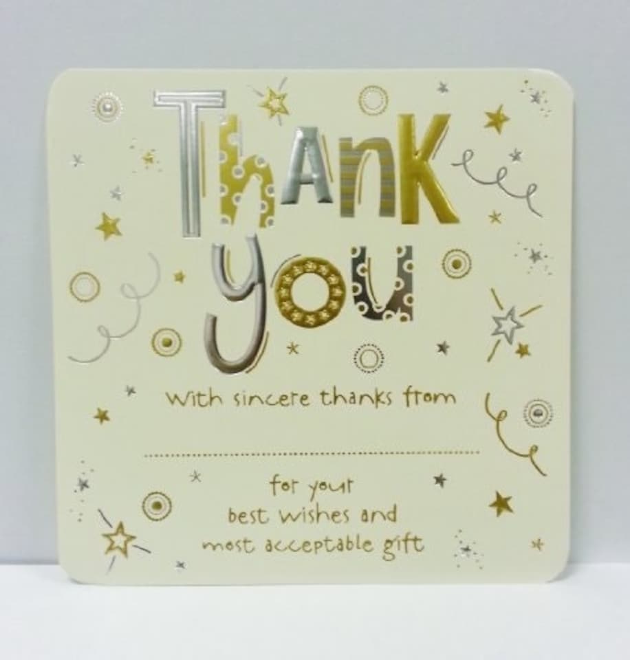 image 1 of Pack of 10 Luxury Thank You Card Sheets