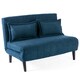 image 1 of Harper 2 Seater Folding Clic Clac Fabric Lounge Futon Sofa Bed (Blue)