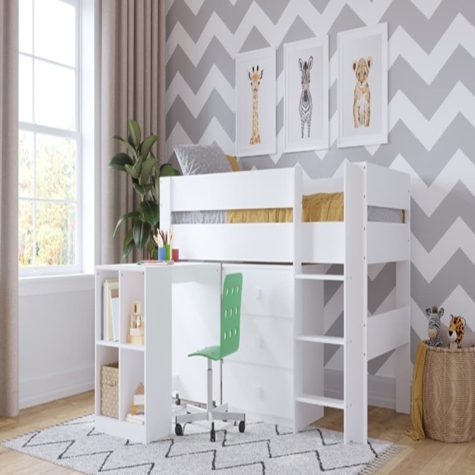 image 1 of Kudl - Kids 3 Drawer Chest - MDF/Wood - L45 x W70 x H70 cm - White