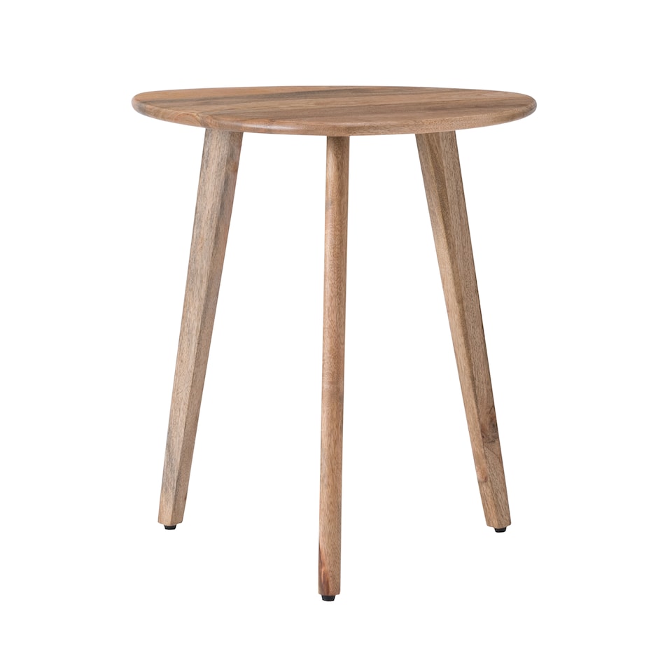 image 1 of MH London Armstrong Triangle Side Table Solid Mango Wood End Table