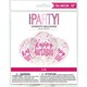 image 2 of Pack of 6 12" Clear Printed Glitz "Happy Birthday" Balloons with Confetti, Pink & Silver