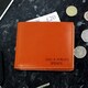 image 1 of Personalised Message Tan Leather Wallet Brown